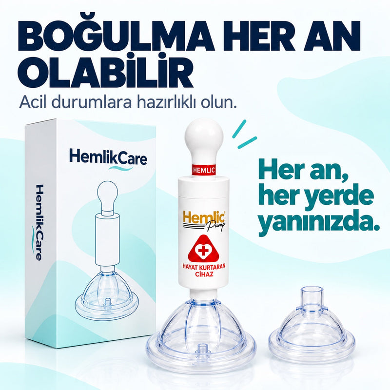 HemlikCare boğulma önleyici kurtarma cihazı, kutusu, yetişkin ve çocuk maskesi